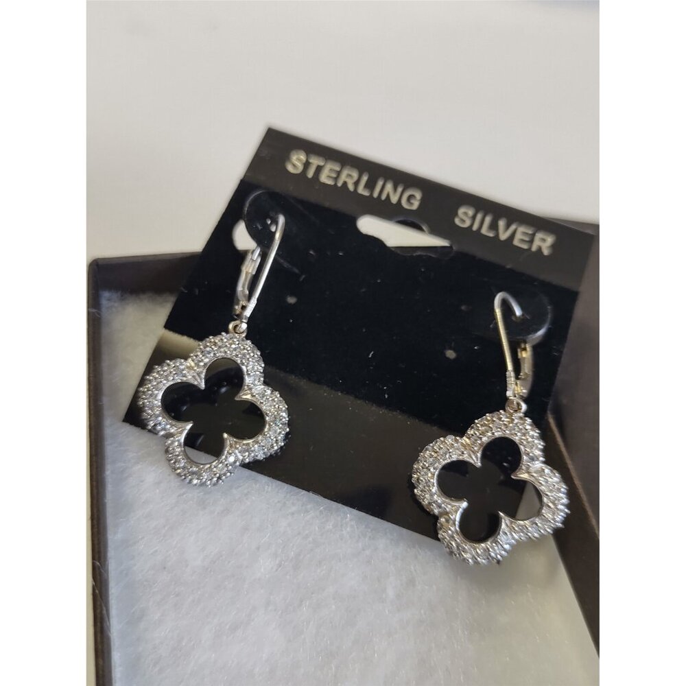 Women's Sterling Silver Stud Earrings 2" x 3/4"  NEW